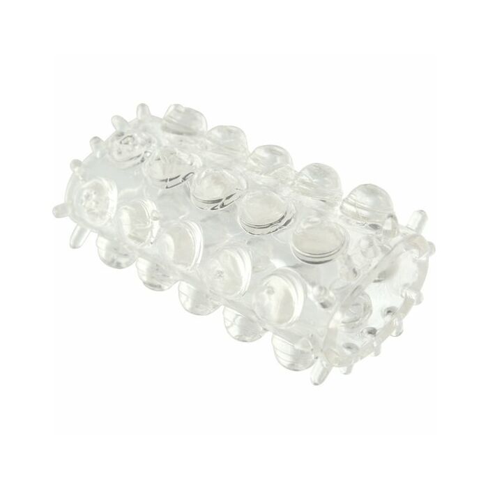 tampa do Super elástico para pénis transparente texturizada