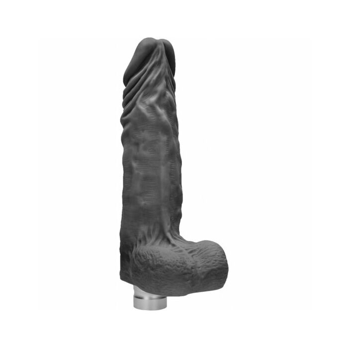 Pene realístico con vibración 25cm - negro