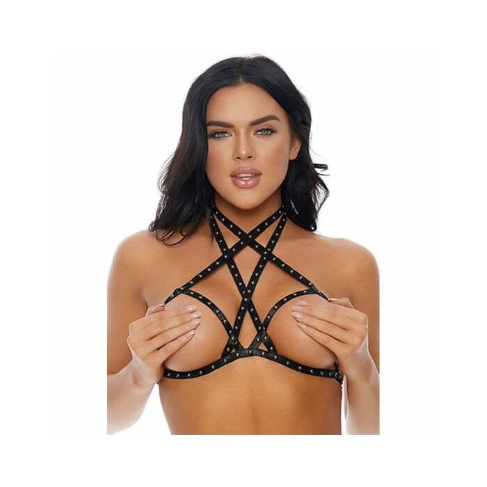 Stud me down sujetador con tachuelas plateadas