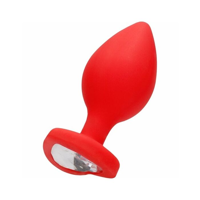 Diamond heart butt plug - extra grande - rojo