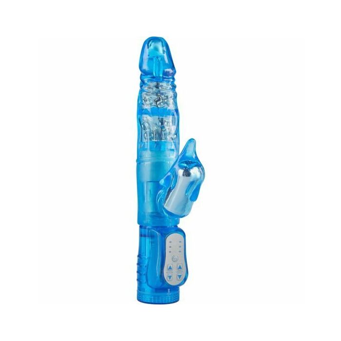 Vibrador com estimulador clitoriano azul