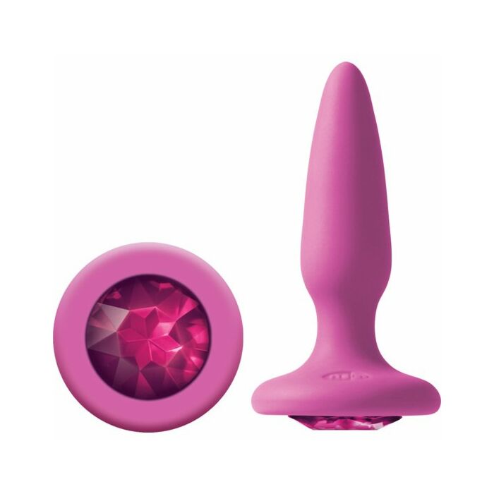 Glams mini plug silicona con gema - rosa