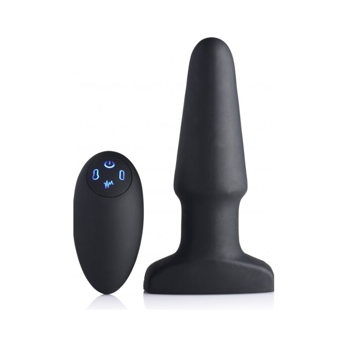 Tampão anal inflável de silicone com vibrador 10x