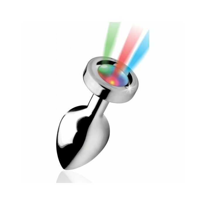 Light up - plugue anal médio - prata