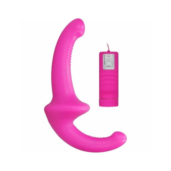 Dildo vibrador con arnés sin sujección silicona - rosa