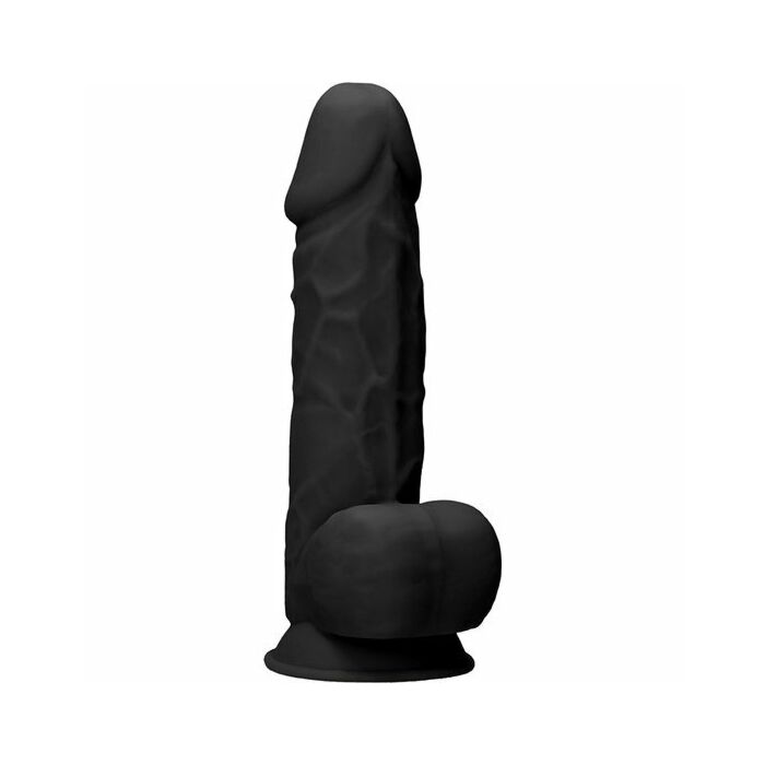 Pene de silicona con testículos 21,6cm - negro