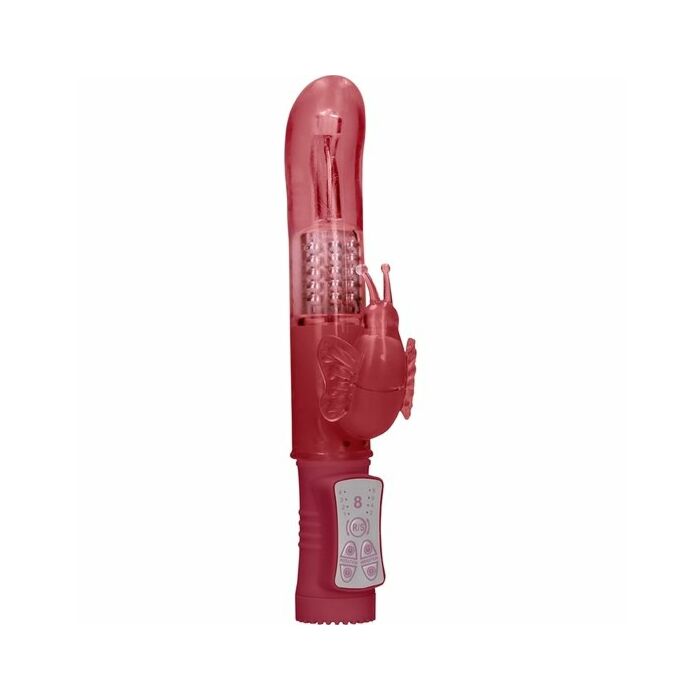 Vibrador rampante mariposa con rotación - rojo