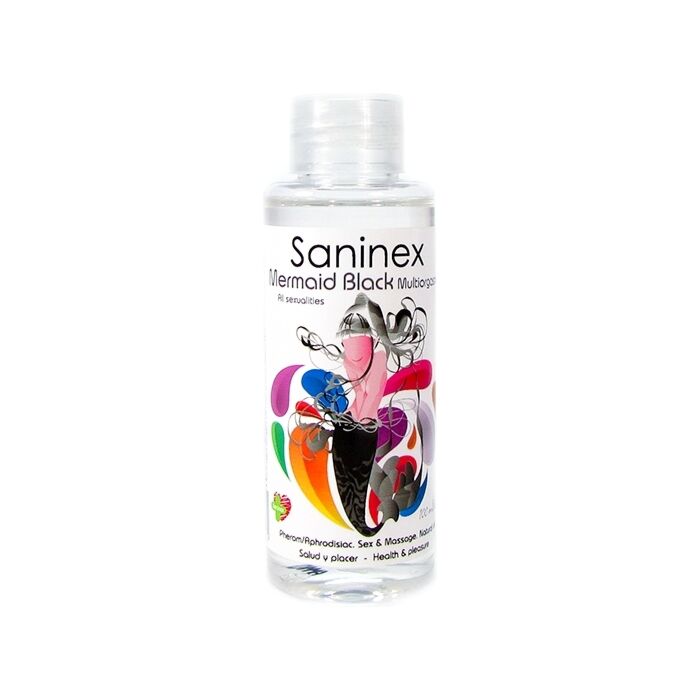 Saninex sereia multiorgasmic preto - óleo de massagem e sexo 100ml