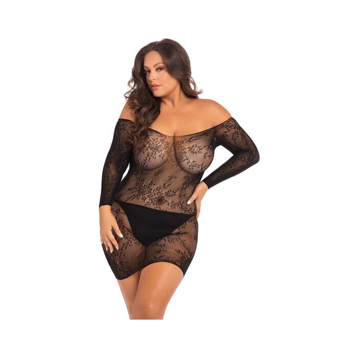 Vestido aberto temporada fora do ombro - preto