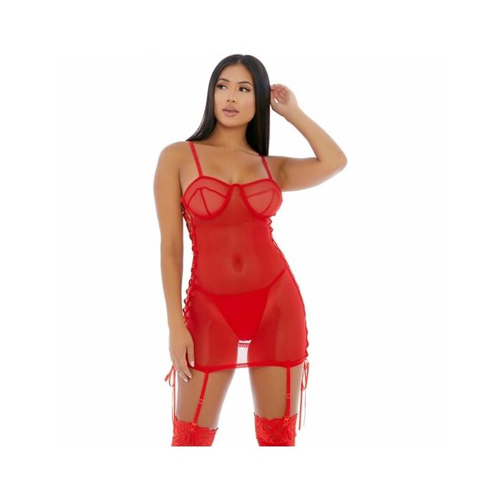 Toque em chemise camison rojo