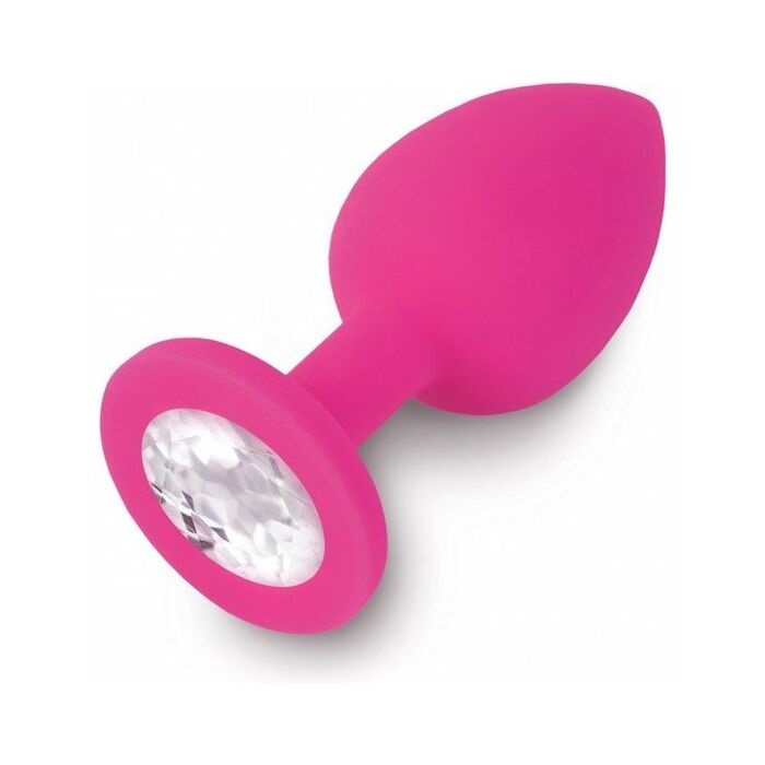Ligue fúcsia silicone jóias anal / diamante