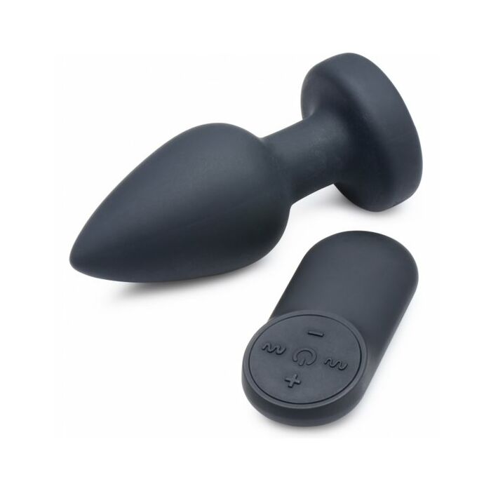 Anal vibratório de silicone-médio-preto