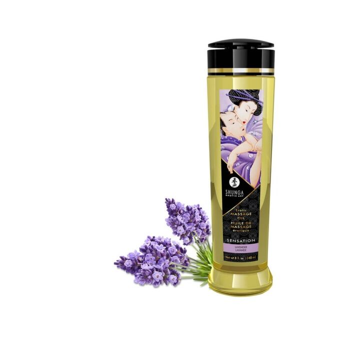 Sensação erótica de massagem com óleo Shunga