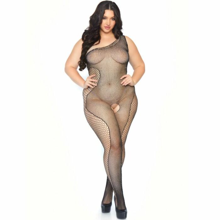 Leg avenue bodystocking con abertura 1x-2x