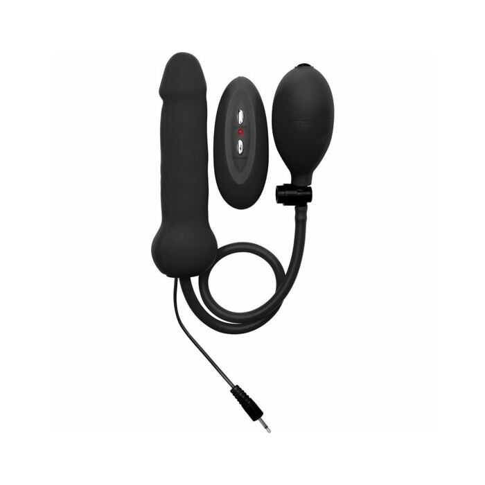 Ouch inflável pênis de silicone vibrador 14,6 centímetros preto