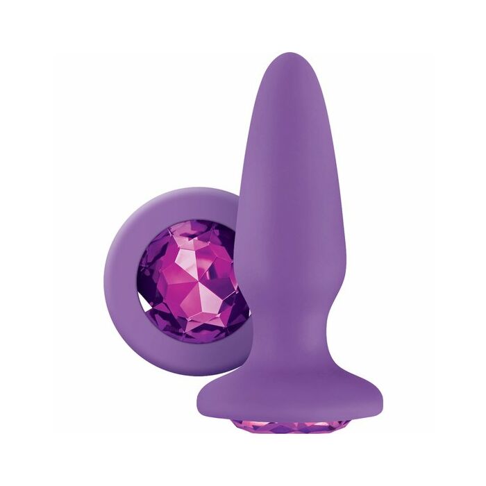 Plug de silicona con gema - rosa