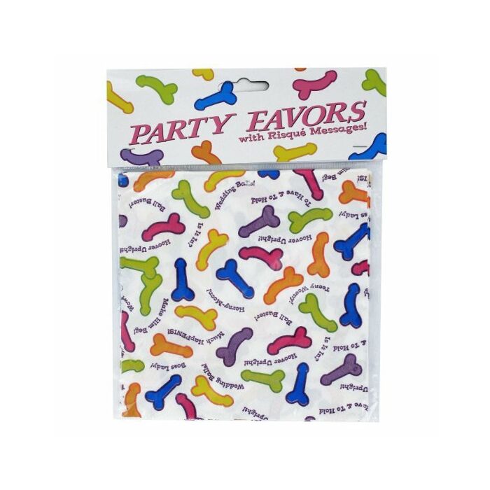 Pack 6 guardanapos de papel com pênis