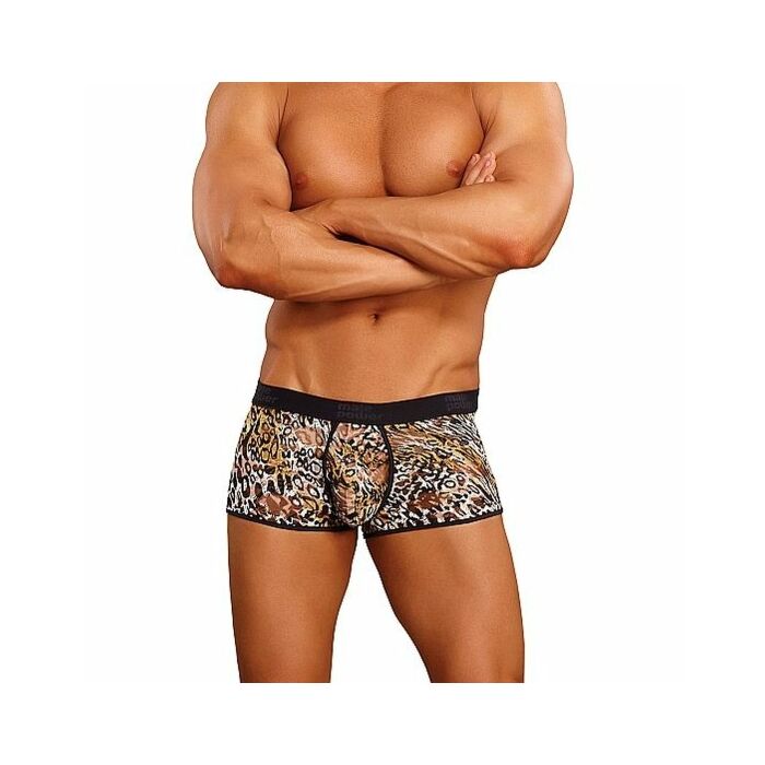 Homem de impressão poder leopardo short marrom