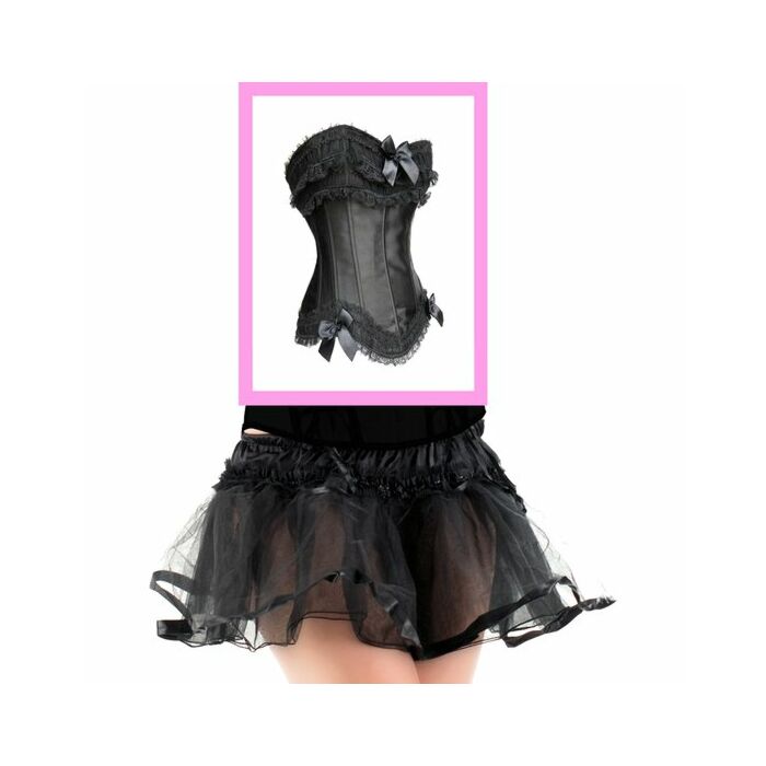 Corset brokat negro con falda tutú