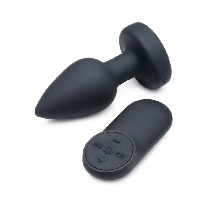 Plugue anal vibratório de silicone - pequeno - preto