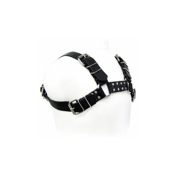 Leather body black bull dog harness