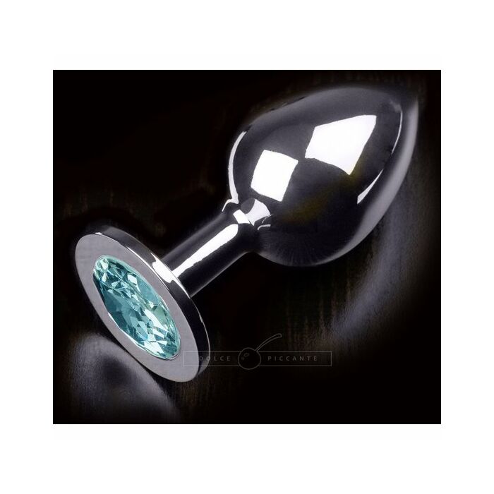 Ligue jóias anal grande prata / azul-turquesa