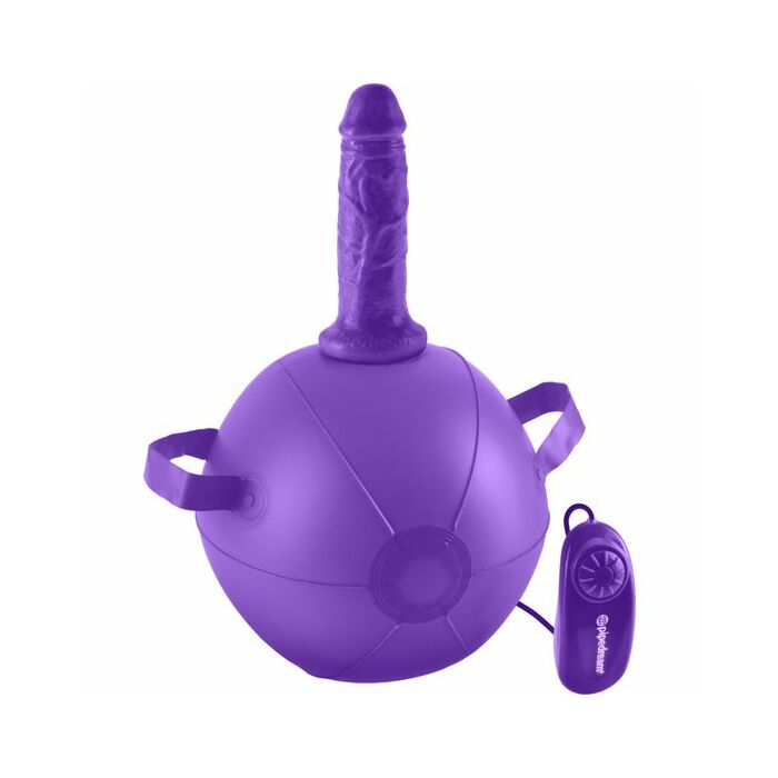Mini sex ball con dildo 15 cm morado