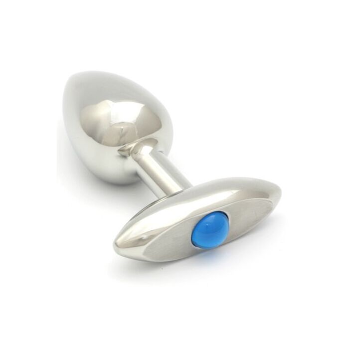 Rosebuds aço prensado anal vidro ficha 65 x 30 milímetros de água-marinha