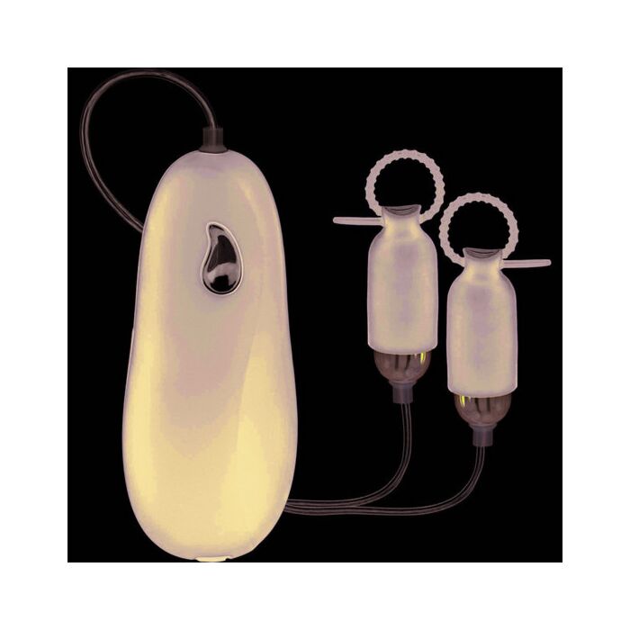 Mamilo grampos com vibrador preto