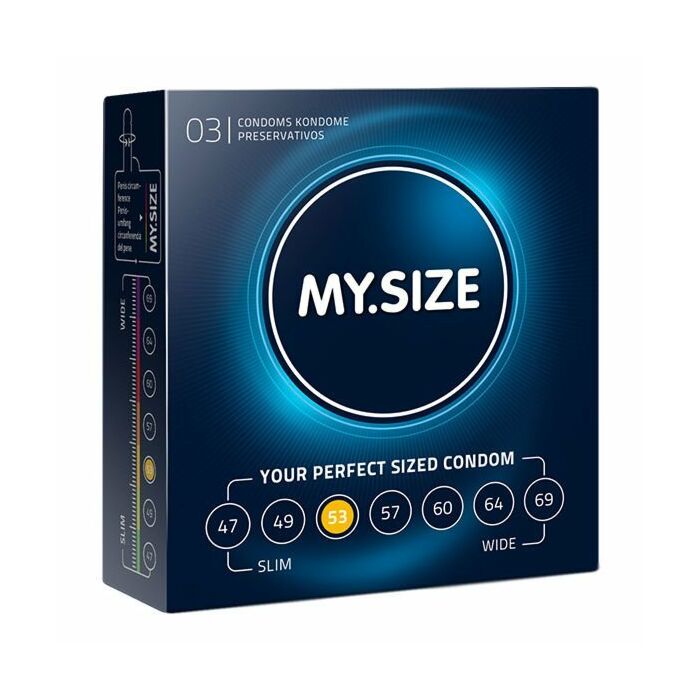 My size natural condom latex 53mm 3uds