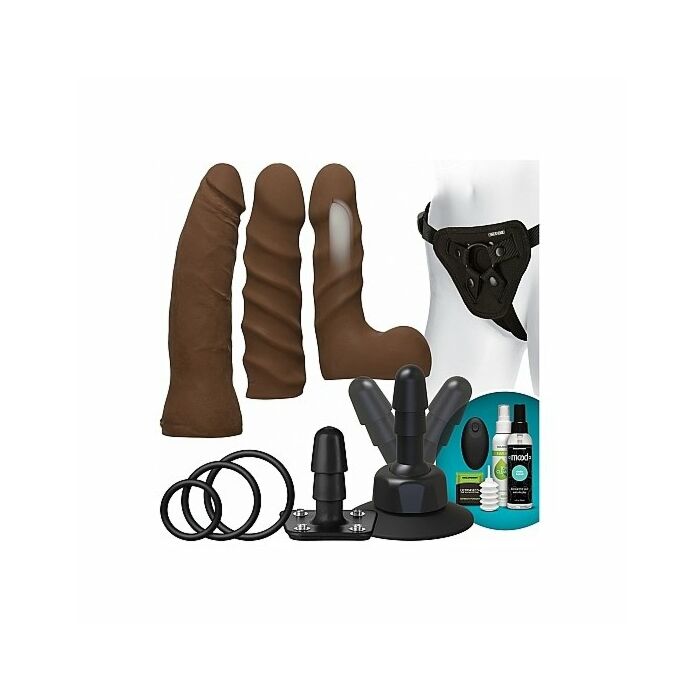 Kit dual density ultraskyn vibrador para principiantes - chocolate