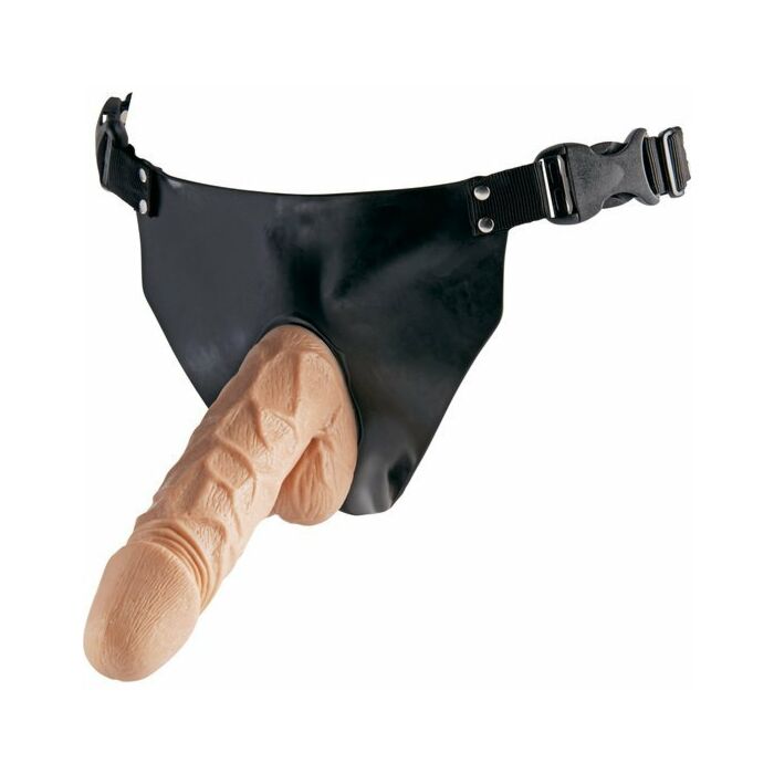 Arnes com pénis realista e braguita ajustável