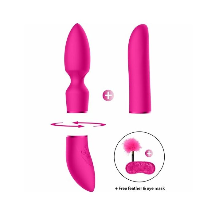 Kit vibrador pleasure - rosa