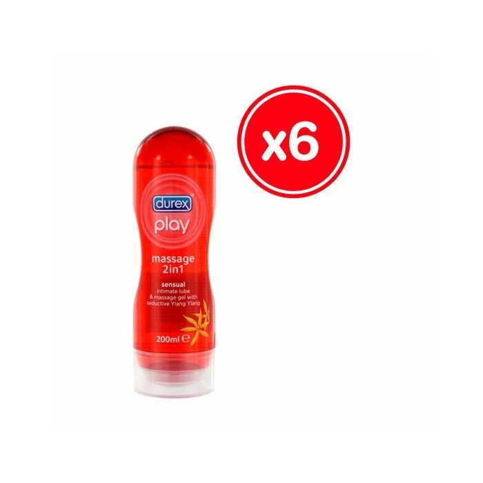 Durex gel jogo 200 ml massagem sensual (6 pcs)