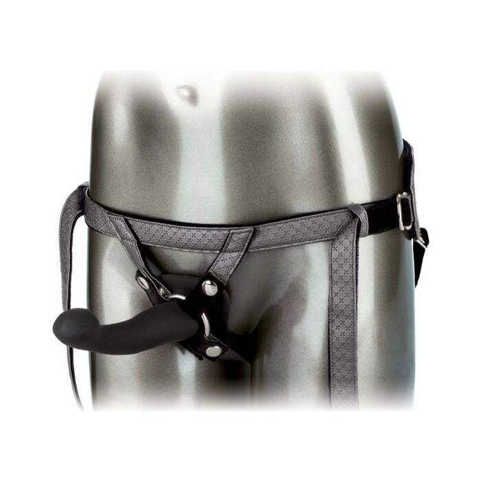 O conjunto vibratório real - arnês com vibrador cinza vibratório