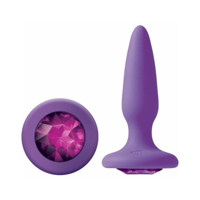 Glams mini plug silicona con gema - morado