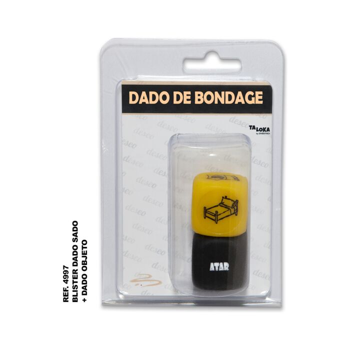 Blister com 2 dados de sadomasoquismo 30mm x 30mm transparente - Sex Shop