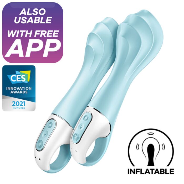 Vibrador Inflável Satisfyer Air Pump Ponto G Azul