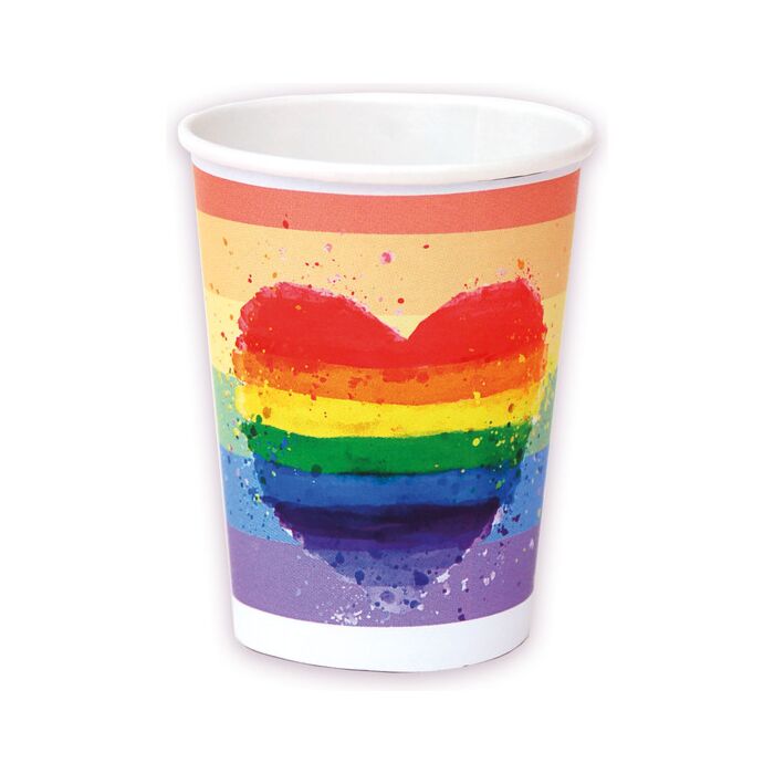 8 Copos de LGBT - Conjunto de Copos para Festa com Designs Coloridos e Orgulhosos