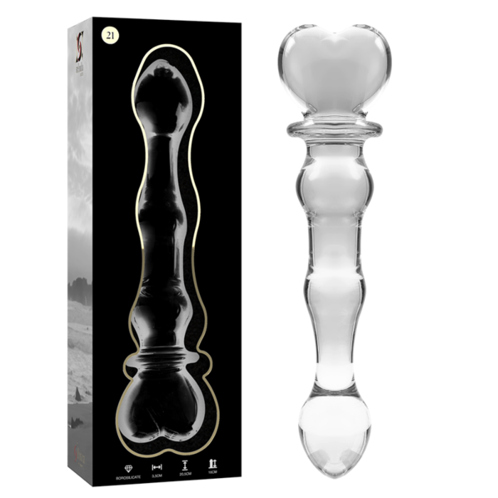 Dildo de Cristal Borosilicato Nebuloso - Transparente