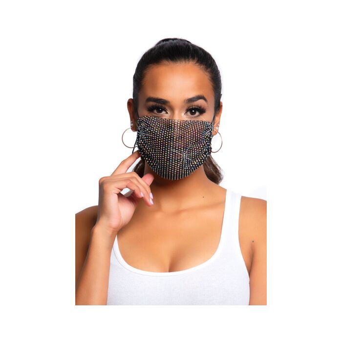 Máscara Glamour Rhinestone - Preto