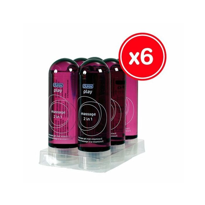 gel Durex Play massage 2 em 1 200 ml (6 unidades)