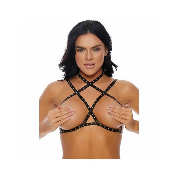 Stud me down sujetador con tachuelas doradas