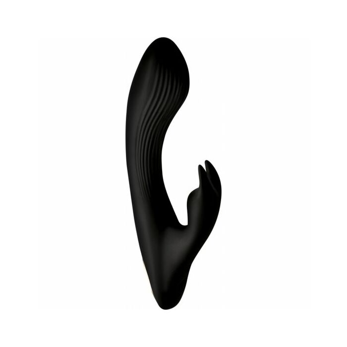 Vibrador dobrável de silicone de coelho 7x - preto