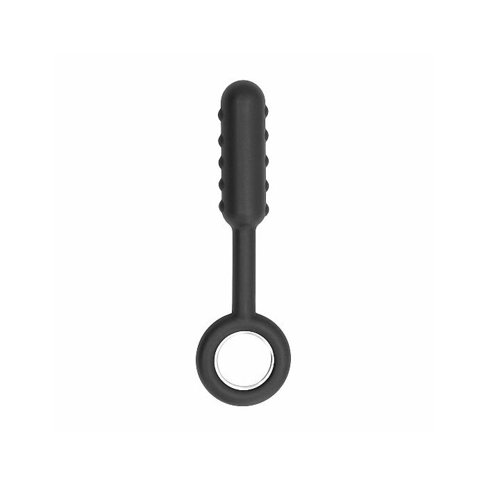 No. 61 - dildo anal con anillos de metal - negro