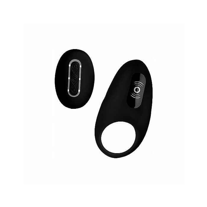Anillo vibrador de silicona con control remoto - negro
