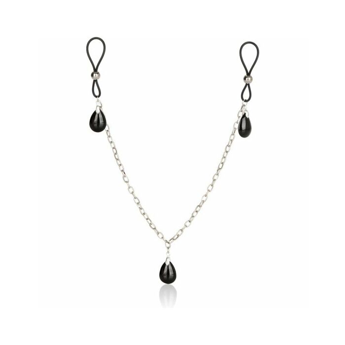 Pingentes para mamilos com vidro preto cadeia