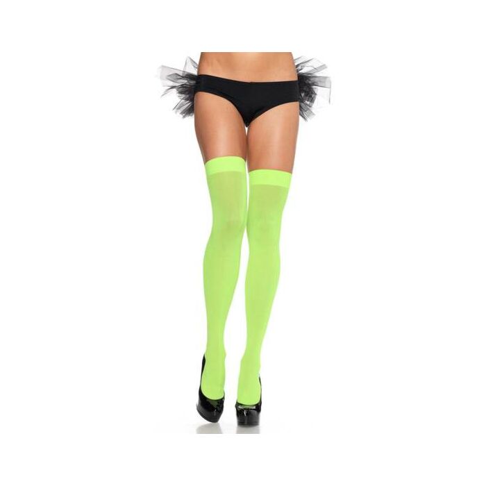 Leg Avenue meias opacas neon nylon verde