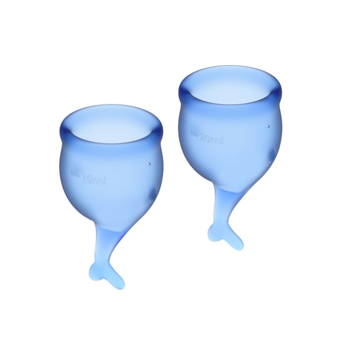 Satisfyer feel secure kit copa menstrual azul intenso 15 + 20ml