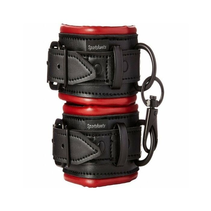 Saffron cuffs - esposas cuero - roja